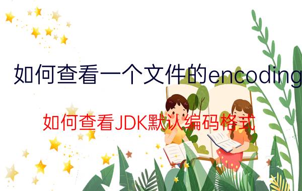 如何查看一个文件的encoding 如何查看JDK默认编码格式？